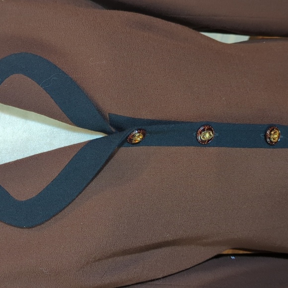 Vtg Cache Quiet Luxury 100% Wool Old Money Brown/ Black Blazer Sz 12 - Picture 5 of 12